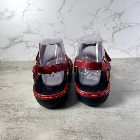 Ziera WMN Strappy 38M Red Leather Brucey Slingback Sandals Open Toe Loop Closure - Picture 4 of 9